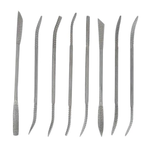 8 Pcs Durable Wood Riffler File Set 200mm for Woodworking Ca