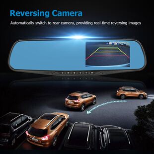 4.		 Dual Lens Car DVR Camera Dash Cam Rear View Mirro
