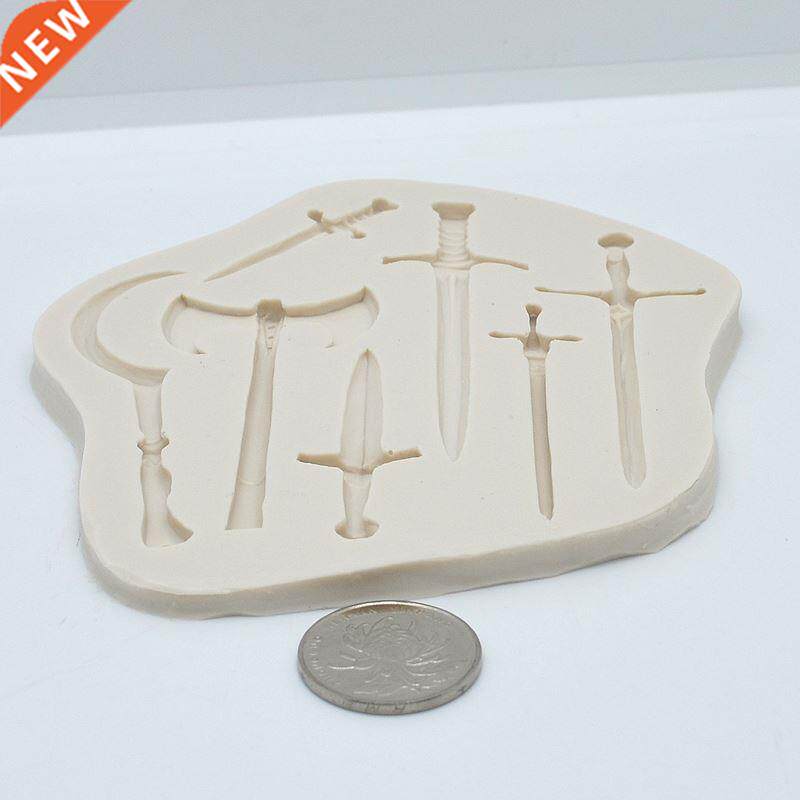 Sword Axe Silicone Resin Mold DIY Pastry Cake Fondant Moulds - 实物图