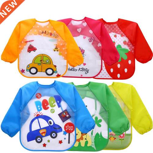 Feeding Baby Bibs Waterproof Bandana Cute Full Sleeved Bibs