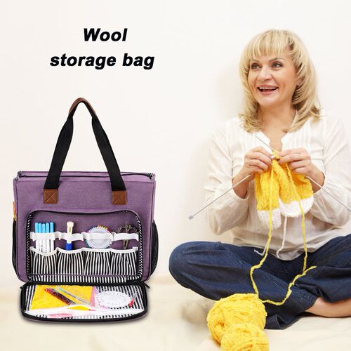 600D Oxford Cloth Yarn Bag Large Capacity Knitted Organizer