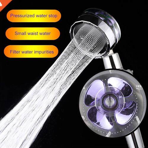 360 Degrees Rotating Shower Head With Small Fan Water Saving