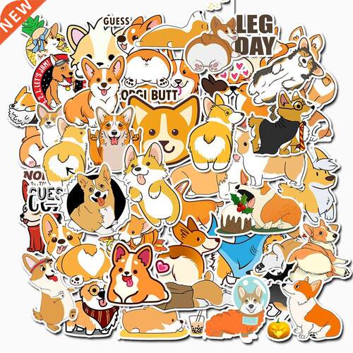 50pcs cute anmal dog corg waterproof stcker pet dog deco