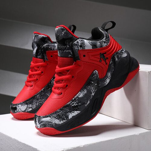 New Boys Basketball Shoes Kids Sneakers Boys High Top Leathe