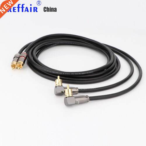Preffair 4 Core Interconnect RCA Audio Cable with 90 Degree