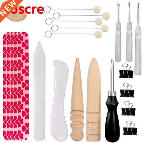 23PCS Leather Edge Beveler With Leather Skiving Tools, Wool