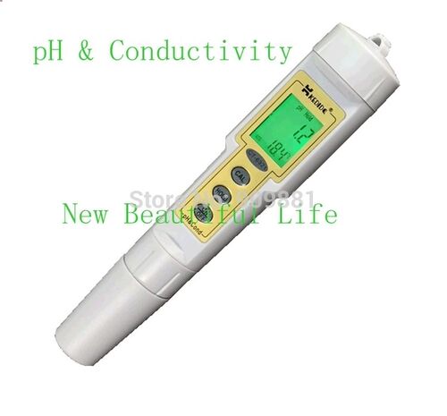 Waterproof Digital pH Conductivity Meter 0-14.00 pH 0-199.9