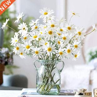 5Pcs 50cm Artificial White Daisy Flower Bouquet Vase Hom