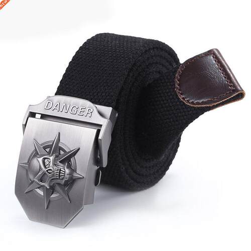New Wide Skull Belt Men Metal Buckle Strap Belt Brand Tact