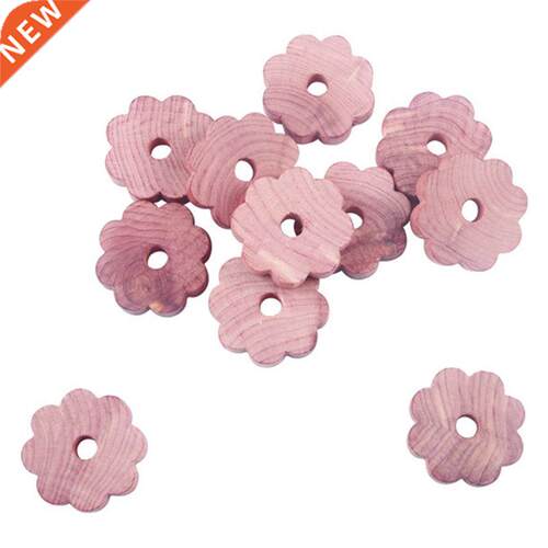 30 Pack Flower Shape Cedar Wood Rings,Aromatic Cedar Blocks,