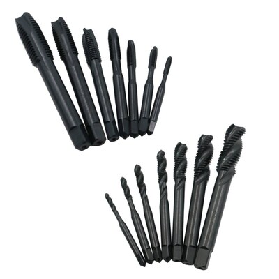 Straight /Spiral Thread Tap Drill Bit Hand Screw Taps Sets H