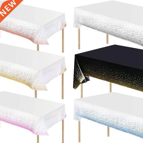 Rose Gold Dot Gilded Tablecloth 137*274cm Disposable Table c