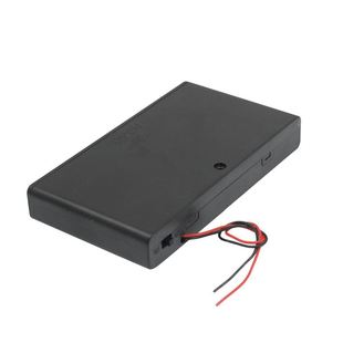 Two Wire Leads ON/OFF Switch Black 8 x 1.5V AA Battery Case