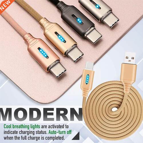 USB C Cable Type-C Charger 2.4A Fast Charging Nylon Cable Fo