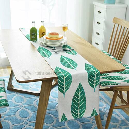 Nordic Monstera Table Runner Dining Table Mat Plant Leaf Non