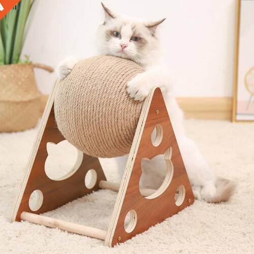 Wooden Pet Ball Cat Scratch Catch DurableToy Cat Grinding Pa