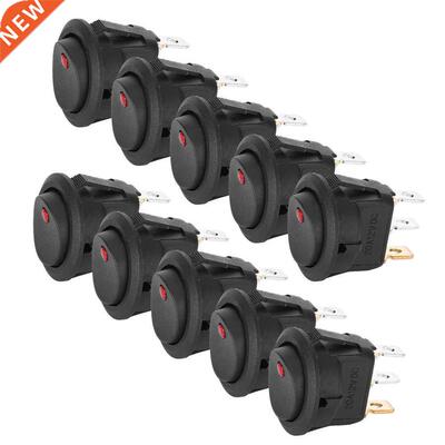 10PCS SPST Round Rocker Switch DC 12V 20A  Pin On/Off Push