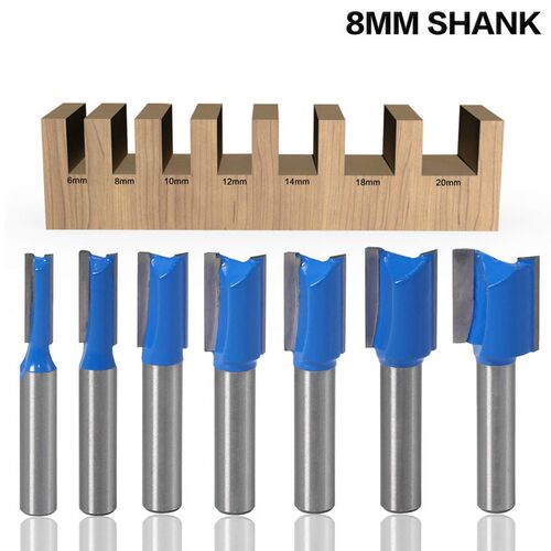 1PC 8mm Shank Straight Woodworking Router Bit Set Wood Cutte