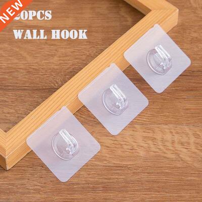20Pcs Transparent Wall Hook Strong Self Adhesive Door Wall H