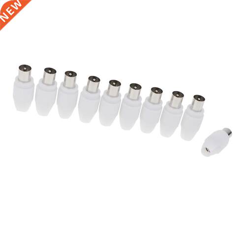 10 Pieces RF Male Connector Plug for Coaxial Coax Cable TV A