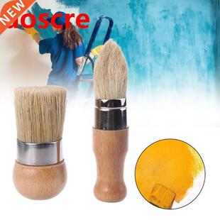 2Pcs/Set Round and Pointed Chalk Paint Wax Brush Ergonomic W