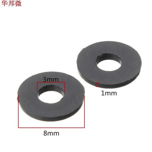 100pcs M3NW1 Black Nylon Flat Spacer Washers Gasket OD 8mm