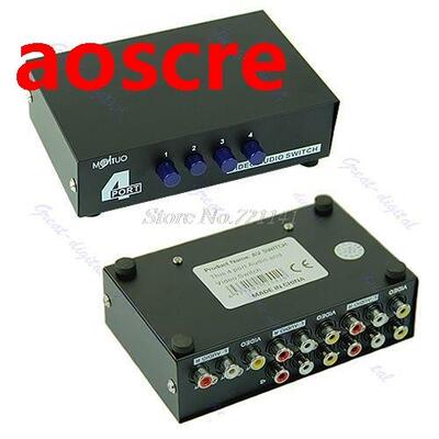 4 Port Input 1 Output Video AV RCA Switch Switcher Selector