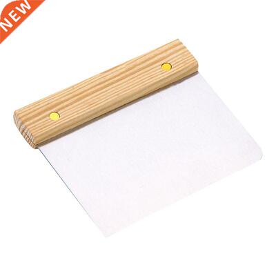 Stanless Steel Pzza Scraper Wooden Handle Bread Blade Past
