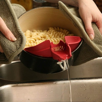 Kitchen Extras Strainer Clip Colander Silicone  Drainer Slag