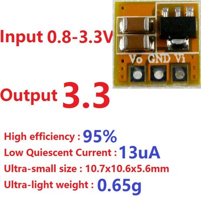 Low Quiescent Current 1.5V 1.8V 3V to 3.3V Boost DC DC Conve