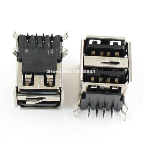 20 Pcs Dual USB Type-A Female 8 Pin Socket Connector DIY