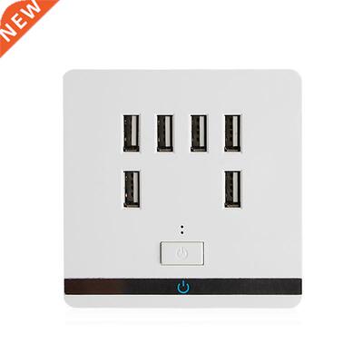 3.4A 6 Port US Wall Charger Outlet Power Receptacle Socket