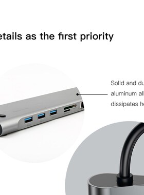 10 in 1 Type-C to USB 3.0 TF HDMI VGA RJ45 Mini DP Hub Adapt