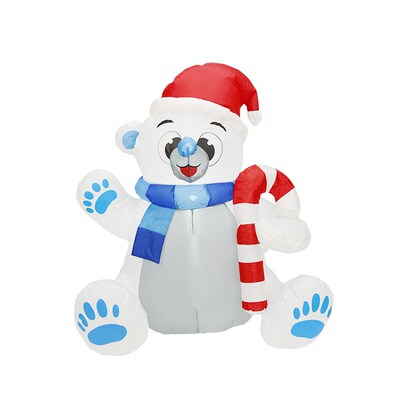 4 Ft Christmas Inflatables Christmas Bear with LED Lights Ch