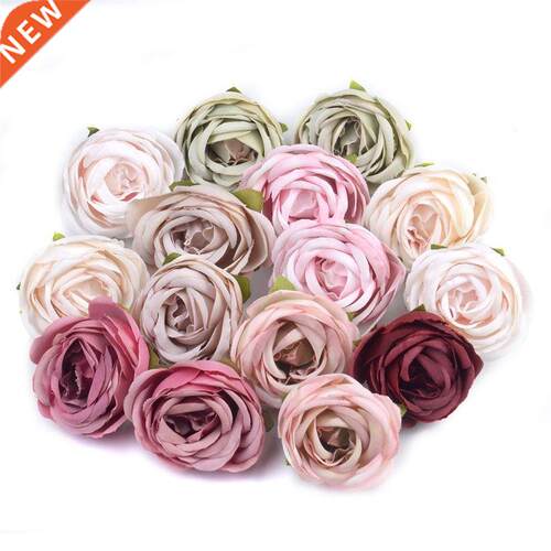 3/20pcs 4cm Artificial Silk Tea Rose Flower Head For Wedding