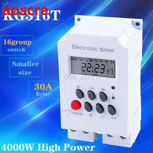 Digital LCD Programmable Electronic Timer Switch AC 220V 25A