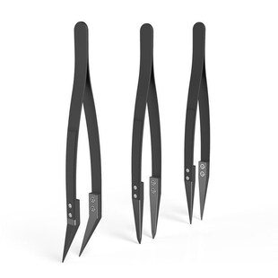 Black Ceramic Tweezers Set - Antistatic,Anticorrosion,Antine