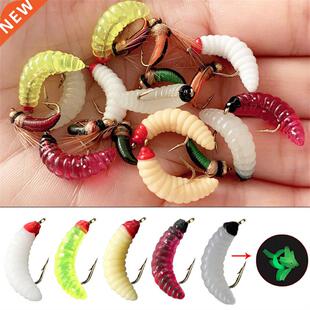 1Pcs #10 Brass Bead Head Fast Sinking Nymph Maggots Bug Worm