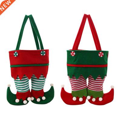 Chrstmas Elf Candy Bags Velvet Strpe Handbag Santa Claus P
