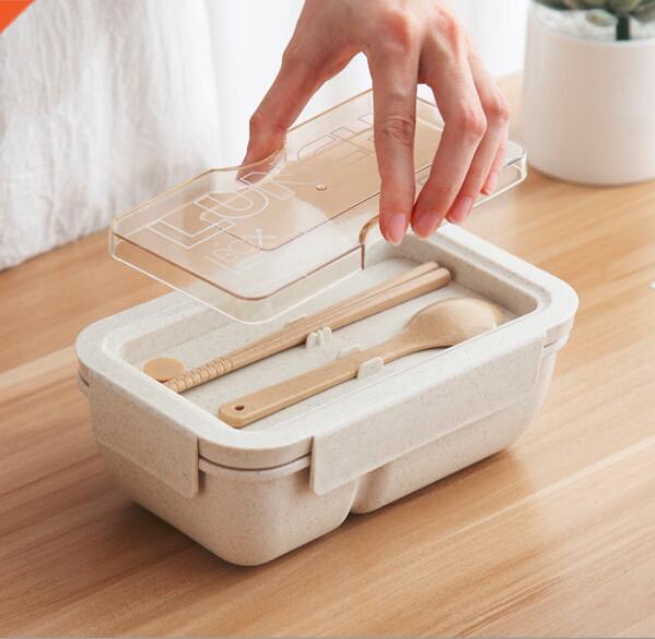 850ml Wheat Straw Lunch Box Healthy Material Bento Boxes Mic