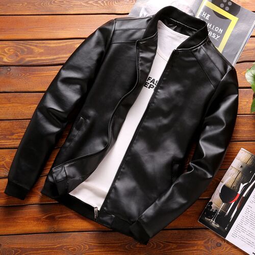 Thoshine Brand Spring Autumn Men Leather Jackets Classic Sli