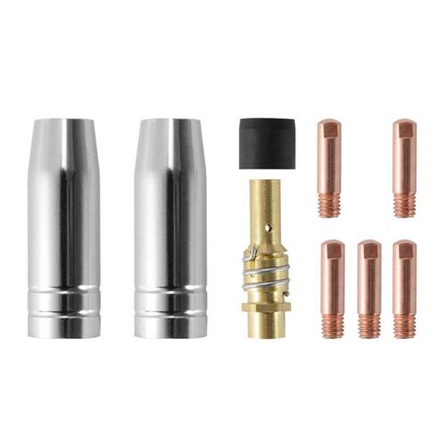 9Pcs/Set 15Ak Mig/ Welding Nozzle Contact Tips 0.8X25Mm M6