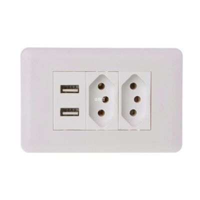 Wall Power Brazil Socket 15A Brasil Standard Double Soquete