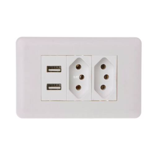Wall Power Brazil Socket 15A Brasil Standard Double Soquete