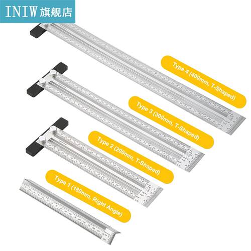 Stainless Steel Marking Line Ruler T-shaped Hole/Right Angle