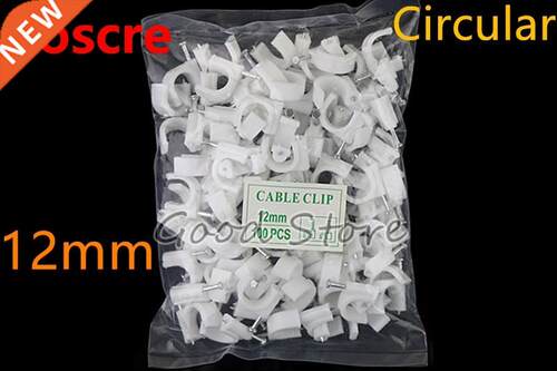 100pcs/bag 12mm circle steel nail Cable Clamp / Cable Clips