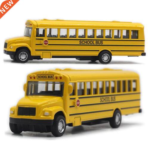 1/64 Optic Alloy Inertial School Bus Model Car Model Pull Ba
