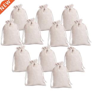12Pcs Small Cotton Drawstring Bags Reusable Muslin Cloth Gif