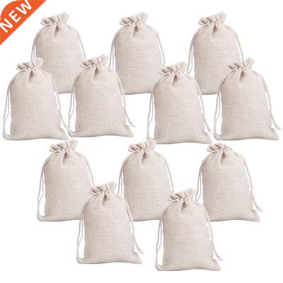 12Pcs Small Cotton Drawstring Bags Reusable Muslin Cloth Gif