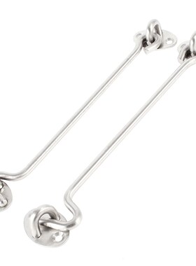 Door Window Catch Eye Cabin Hook 8-inch Long 2PCS Silver Ton